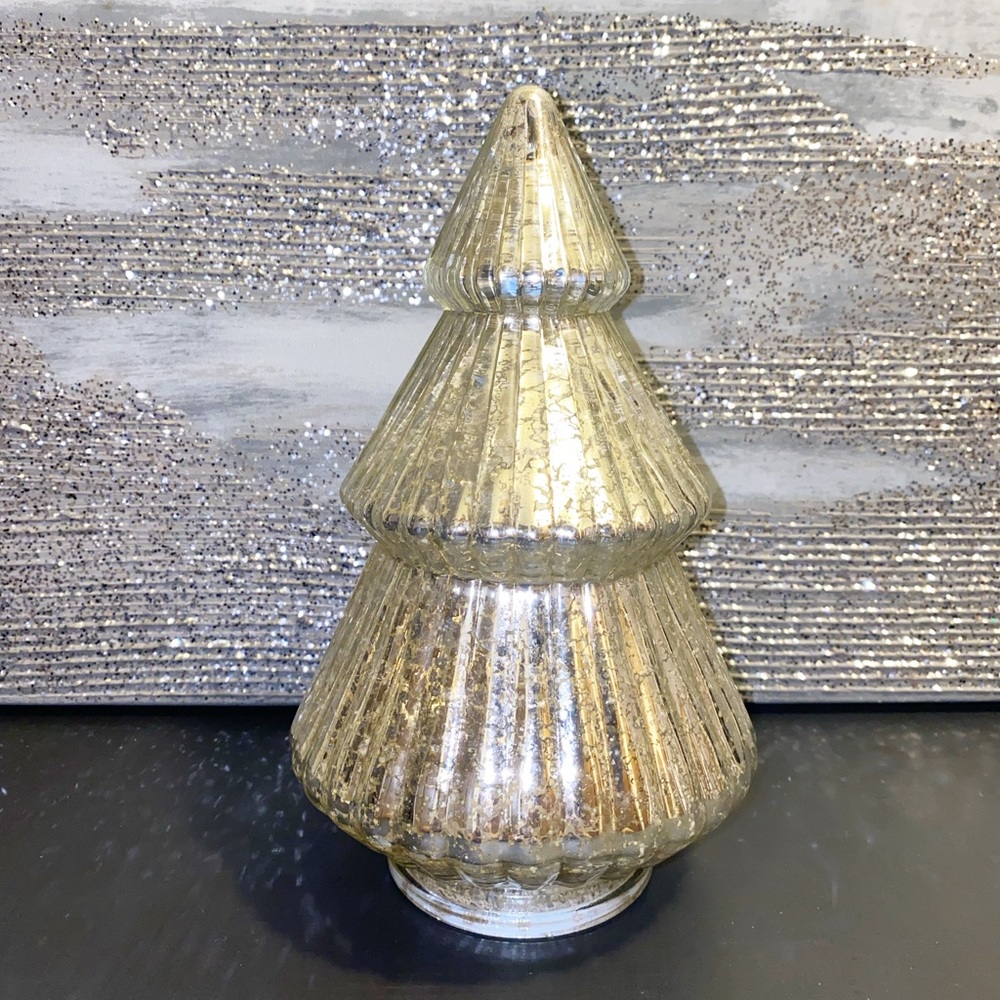 Silver Glam Mercury Glass Light Up Christmas Trees - Picture 2 of 6